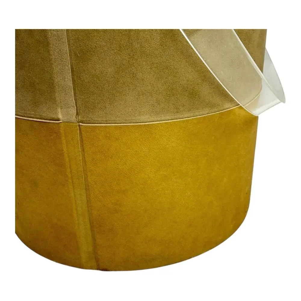 Vintage MCM Style Morgan Designs Bucket Brigade Ice Bucket Faux Suede w Lid